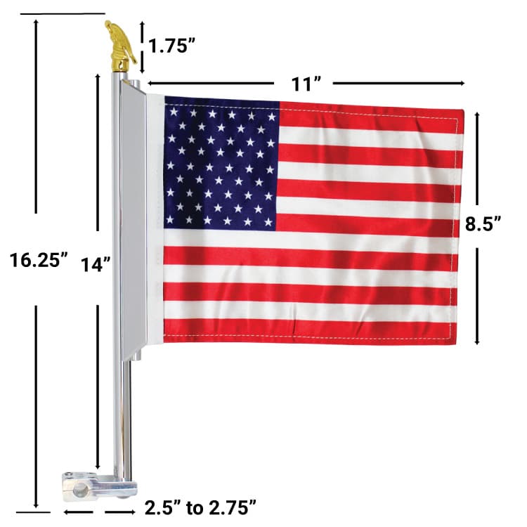 14in Motorcycle Flag Mount Dimensions