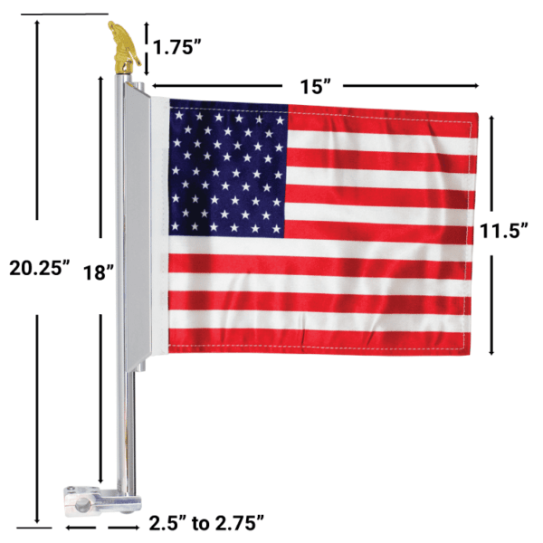 18in Motorcycle Flag Mount Dimensions