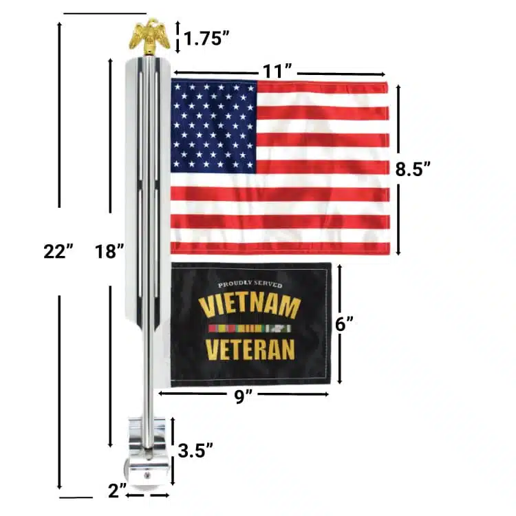 18in X50 Flag Mounts 2-Flag Mount Dimensions
