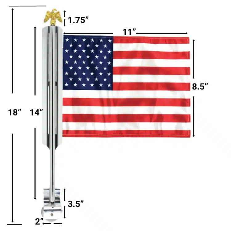 14in X50 Flag Mounts Car Flag Mount Dimensions