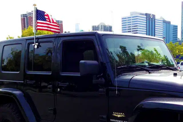 X50 car flag mount on Jeep Wrangler