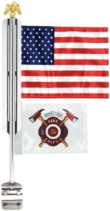 Fire Truck Flag Mount with Custom Station Flag