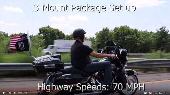 X50 Motorcycle Flag Mounts Flying Speeds Video