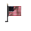 14in Black MC Flag Mount with US Flag and Eagle Topper