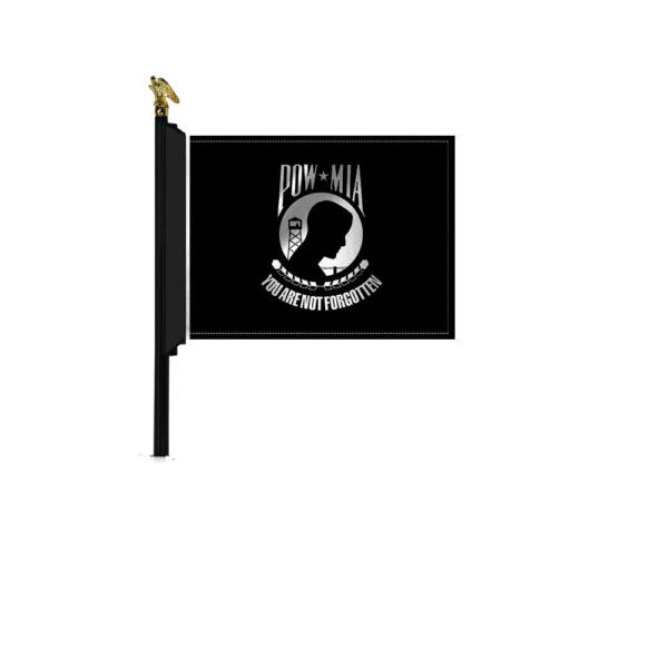 14in-Black-MC-Flag-Mount-with-POW-Flag-no-bracket