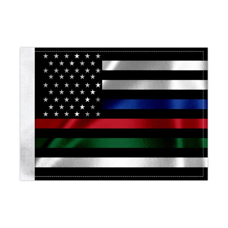 Thin Blue Green Red Line Gartenflagge – Militär Veteran Unterstützung, 33x47 Cm, Doppelseitig, Wetterfest