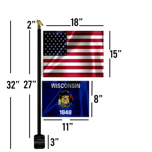 Tractor Mount 2 Flag Dimensions